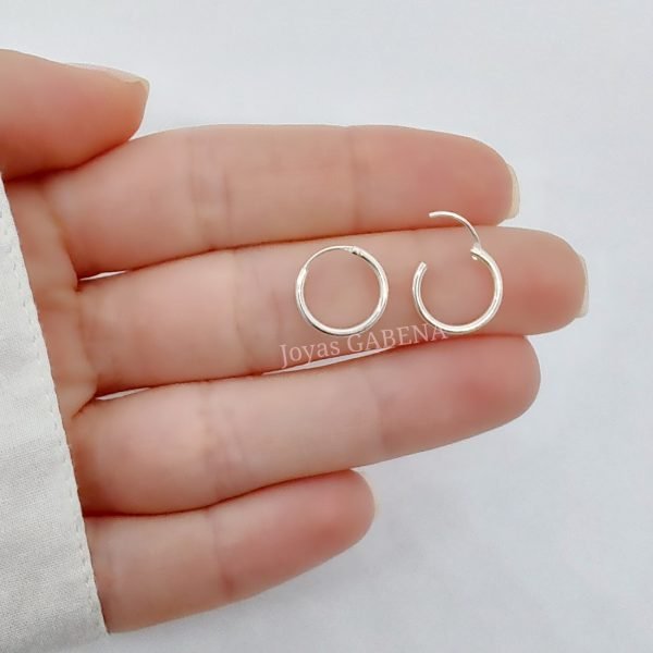 aros cubanos 12mm plata 925