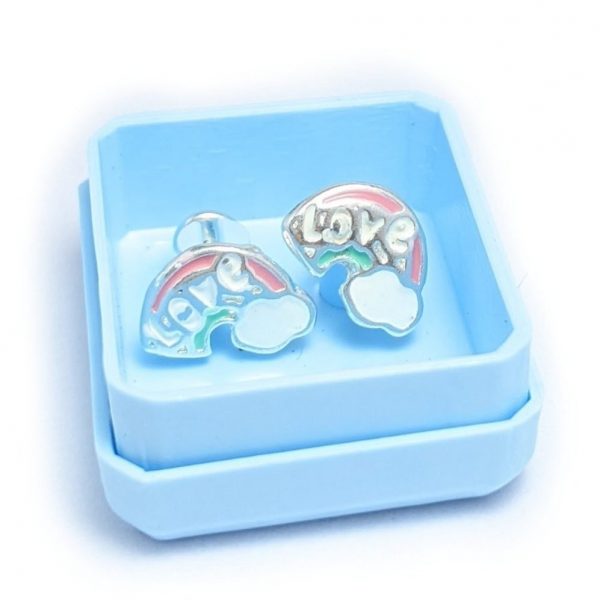 Aros abridores arcoiris love esmaltado