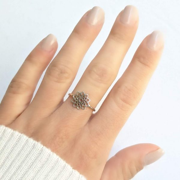 anillo mandala plata