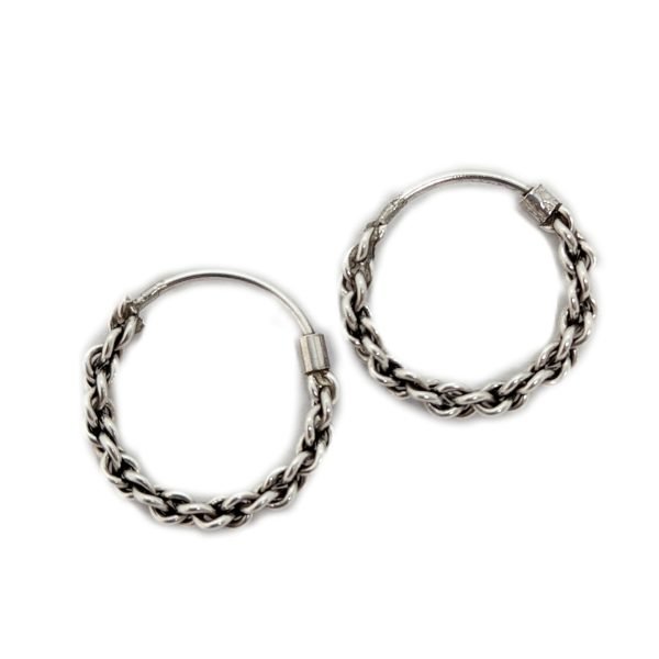 aros bali trenzado plata 925