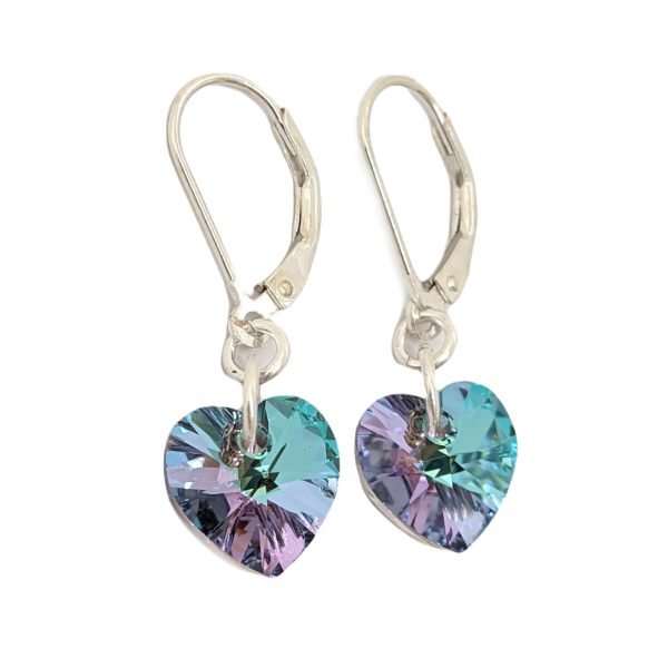 aros cristal swarovski corazon plata vitrail light