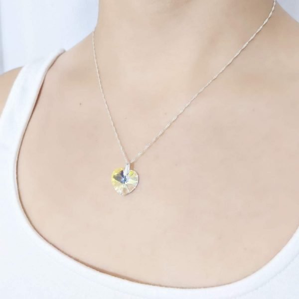 Collar Swarovski Corazón aurora boreal