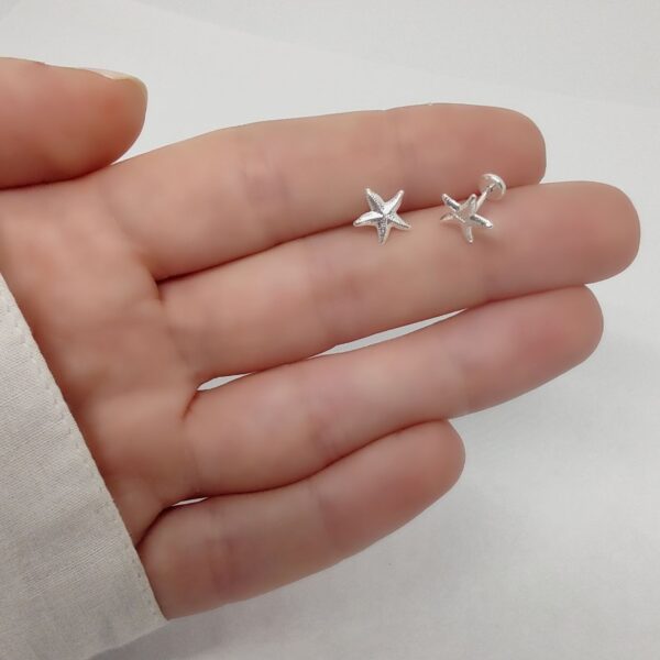 Aros Abridores Estrella De Mar Laminado Plata Premium - Imagen 3