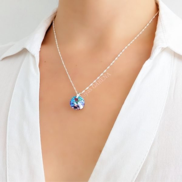 collar cristal swarovski rivoli vitrail light plata