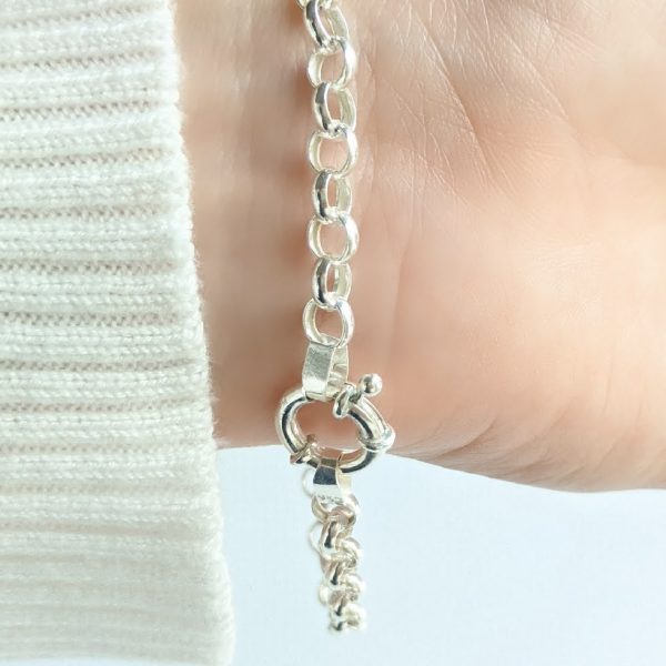 Pulsera Rolo 5mm Cierre Marinero Plata 925