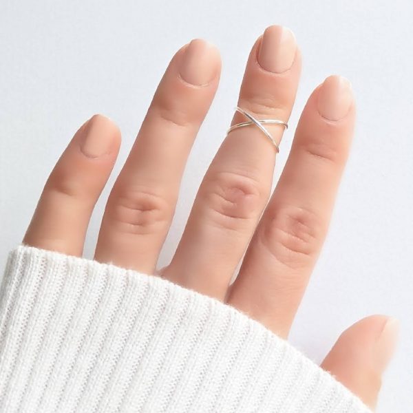 Anillo midi cruzado falange