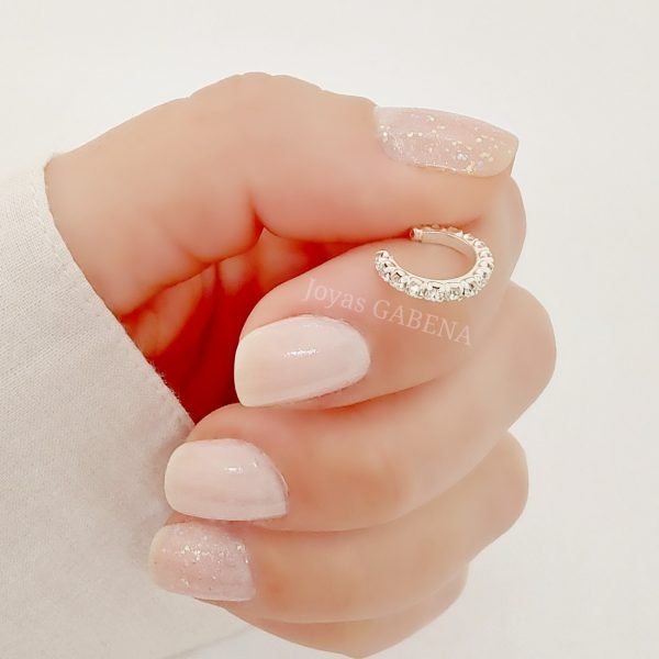 aro bidu cuff cristales plata