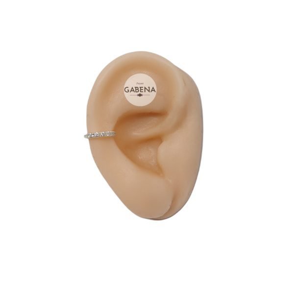 aro cuff cristales plata oreja