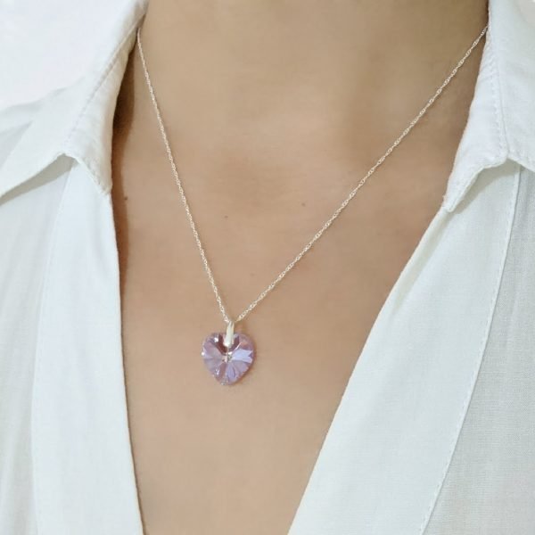 Collar Swarovski Corazón light amethyst 14mm