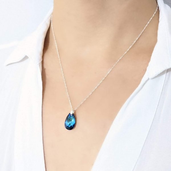 Collar Swarovski gota bermuda blue