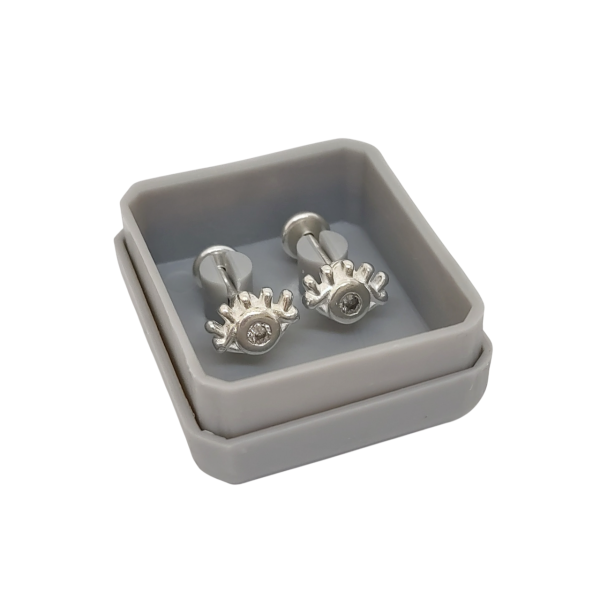 AA-102 aros abridores ojo cristal plata
