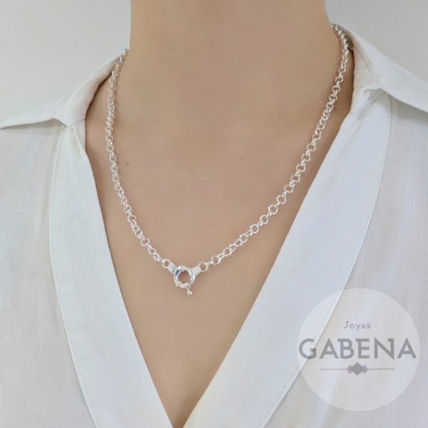 CA-47 cadena rolo cierre marinero 4mm plata 50cm