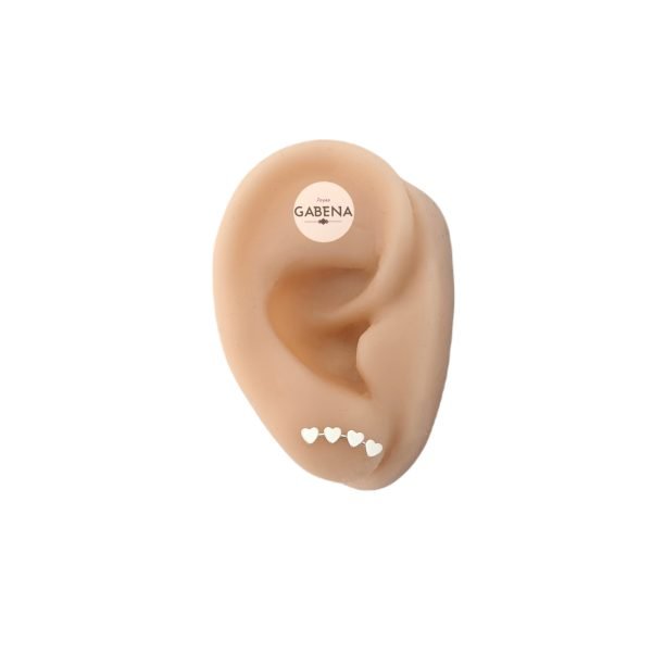 aro corazones plata oreja