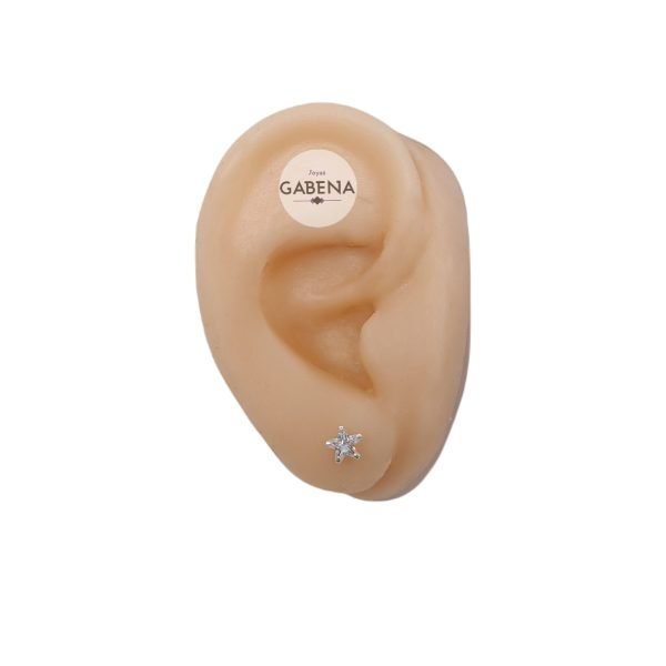 aros estrella cristal 5mm cristal plata oreja