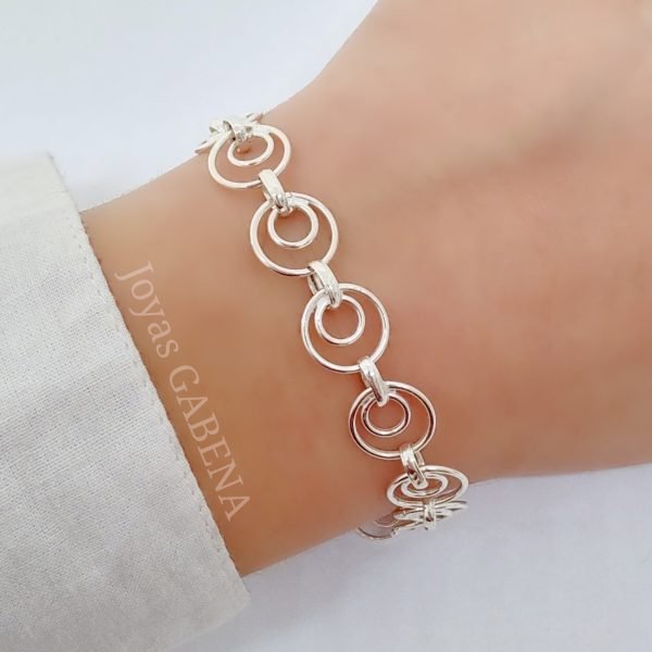 pulsera rolo argollas plata