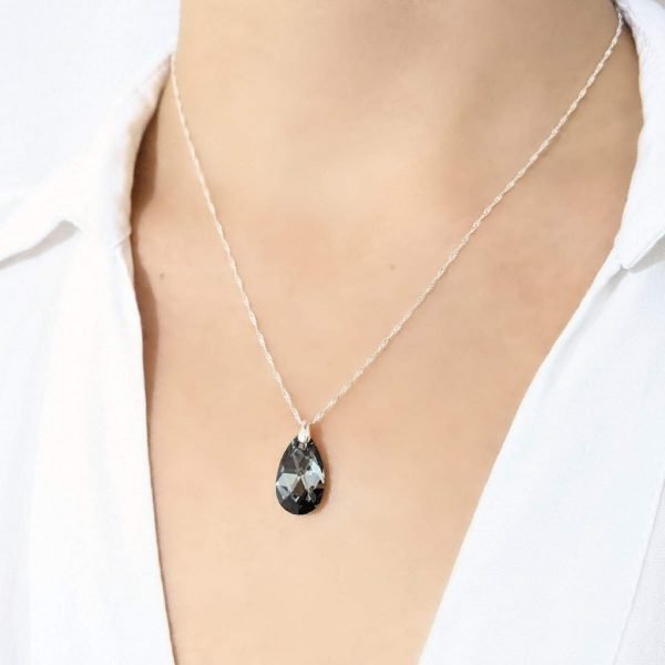 Collar Swarovski gota silver night 16mm
