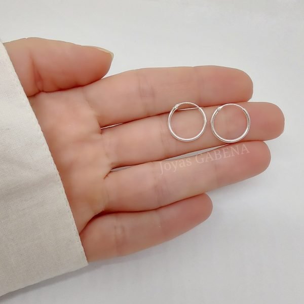 AROS ARGOLLA 14MM PLATA 925 CUBANO