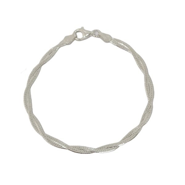 Pulsera Doble Cadena Trenzada Plata 925