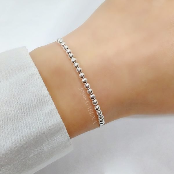 pulsera bolitas ajustable plata 925