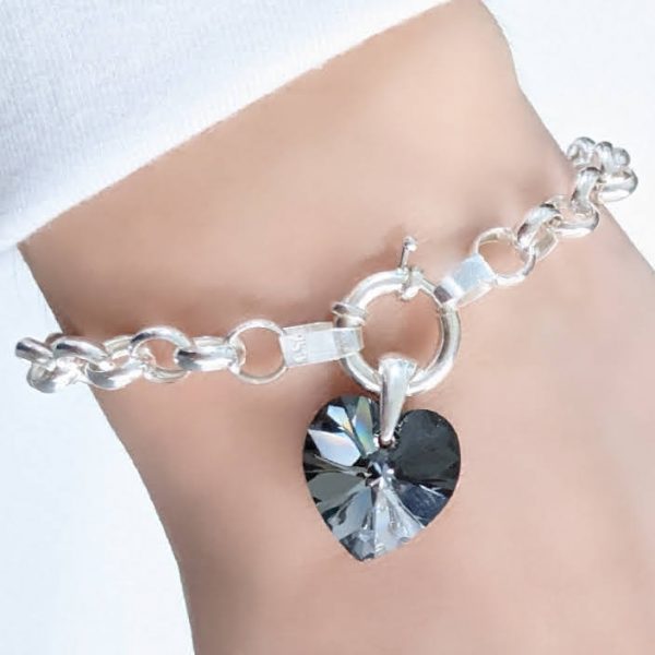 Pulsera Rolo 5mm corazon sw 14mm