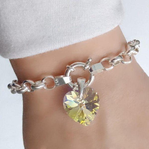 Pulsera Rolo 5mm corazon sw 14mm