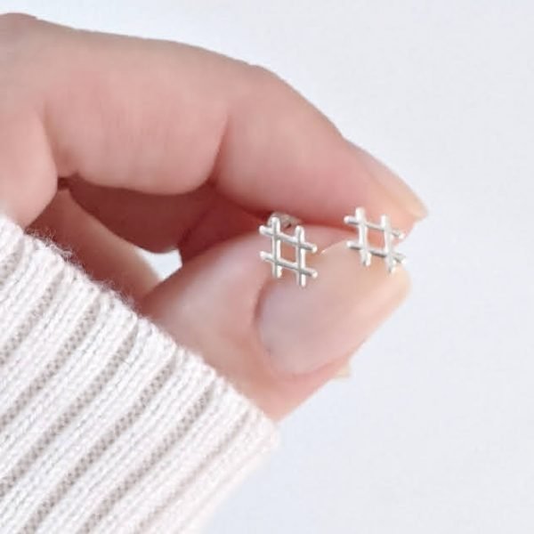 Aros abridores Hashtag Plata 925