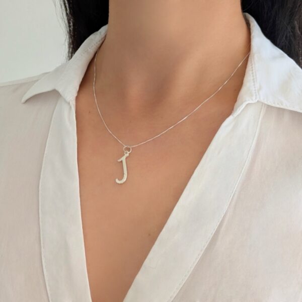 collar letra inicial M plata 925