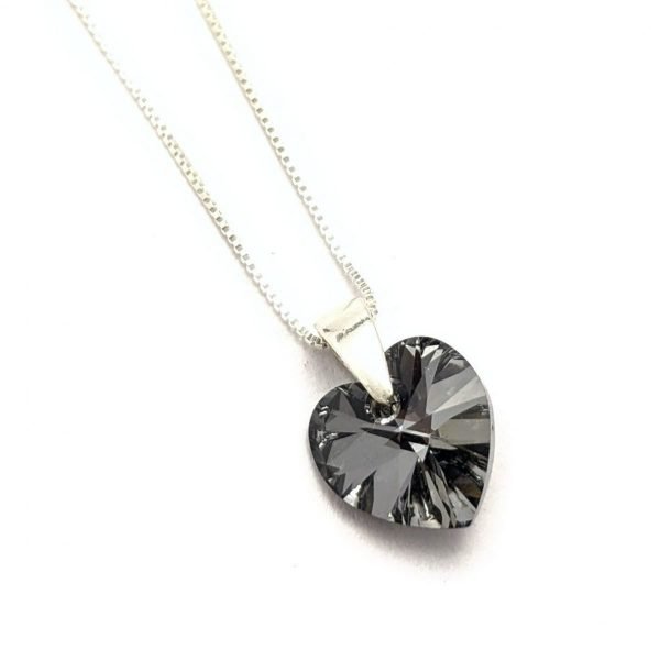 Collar Cristal Swarovski corazon 10mm silver night