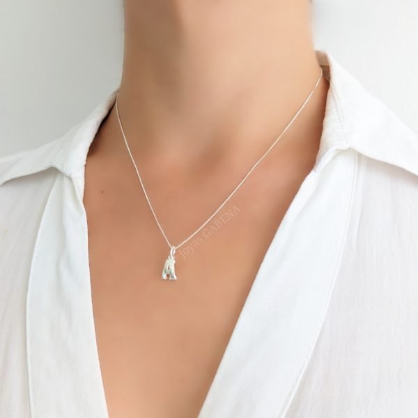 Collar Letra Inicial A Chica Plata 925 2