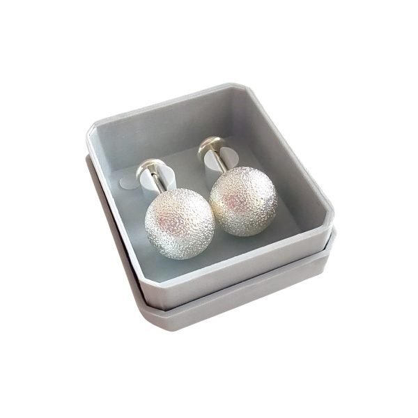 AA-134 aros abridores bolita arenada 8mm plata