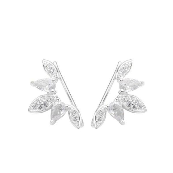 Aros Trepadores Cristal Cubic Plata 925 2