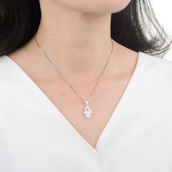 dije hamsa ojo turco cristales palta 925