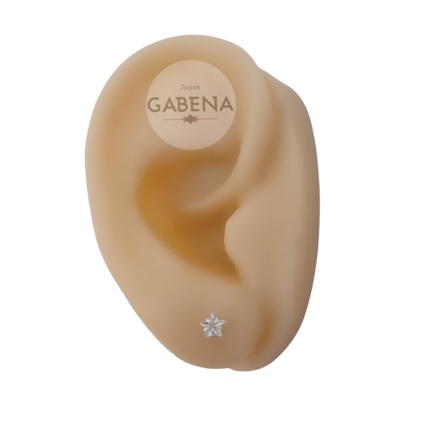 Aros Abridores Cristal Estrella Plata 925