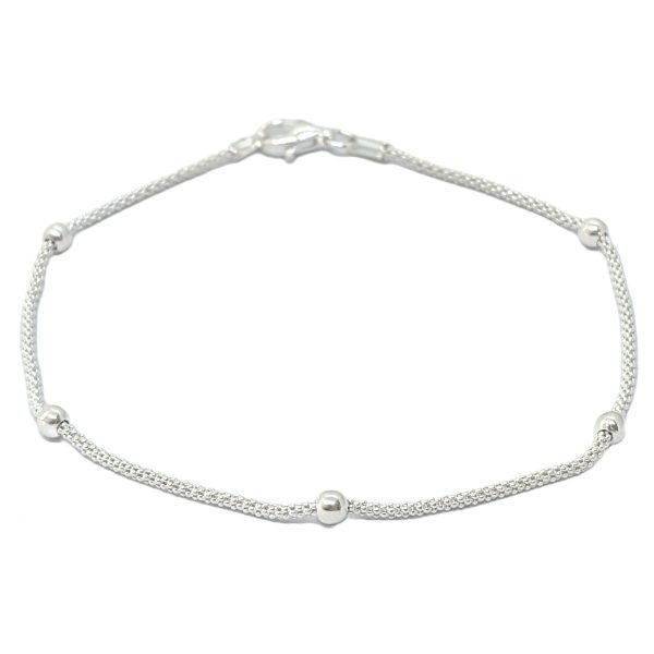 Pulsera Coreana Con Bolitas Plata 925