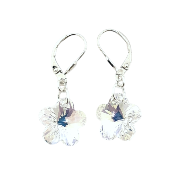 Aros Cristal Swarovski Flor 14mm Plata 925