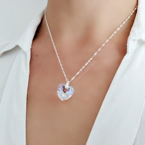 Cadena Collar Swarovski Corazón Shimmer 14mm 2