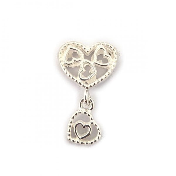 Dije Charm Corazón Doble Plata 925