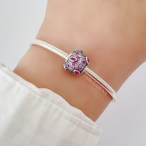 charm cristales redondo plata 925