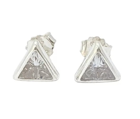 AXL-264 aros triangulo cristal plata 925