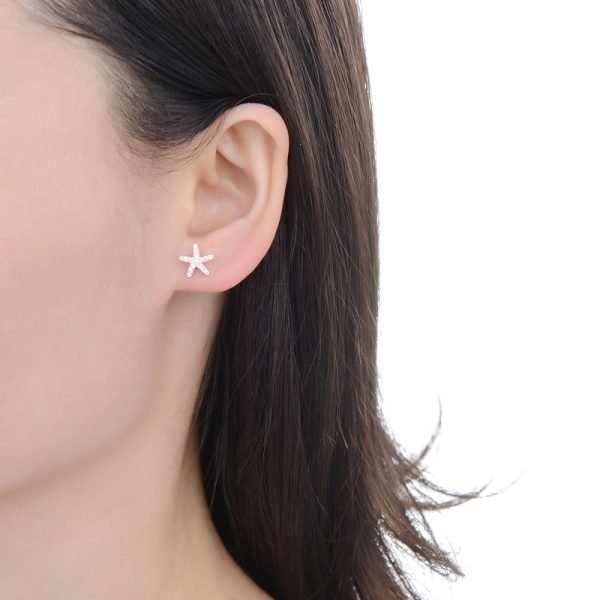 Aros Estrella De Mar Cristales Plata 925