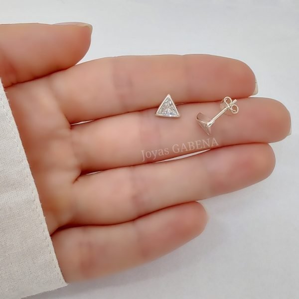 AXL-264 aros triangulo cristal plata 925