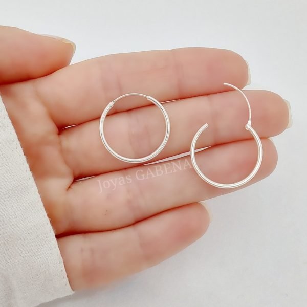 aros argolla 20mm plata 925
