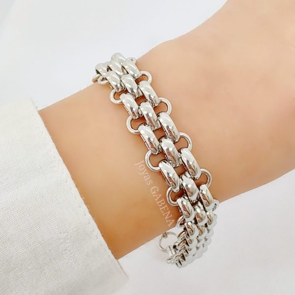 PCA-40 Pulsera eslabones red acero quirurgico