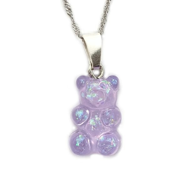 collar gummy bear plata lila