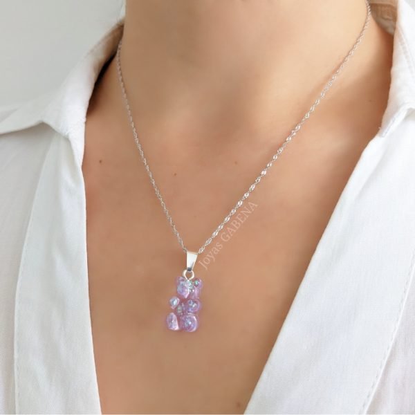 collar gummy bear plata lila