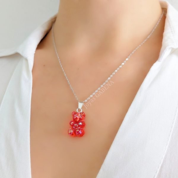 collar gummy bear osito plata