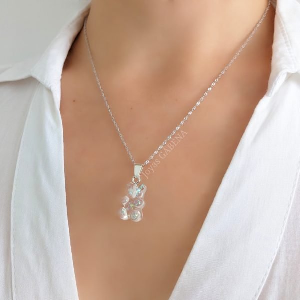 collar gummy bear plata lila