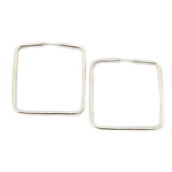 Aros Cubanos Cuadrados 28mm Plata 925