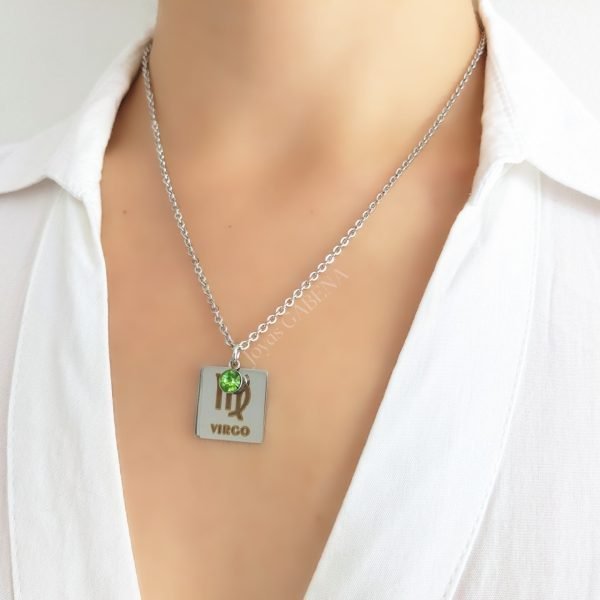 Collar Signos Zodiaco Cristal Acero Quirúrgico - Virgo 2
