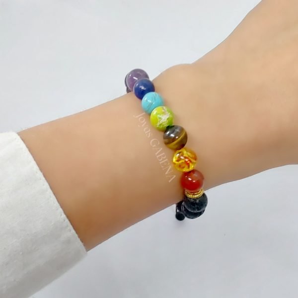 Pulsera Piedras Naturales 7 Chakras Ajustable - Lava 2